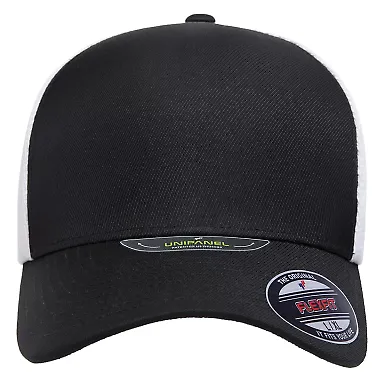 Yupoong-Flex Fit 5511UP Unipanel Cap in Black/ white front view