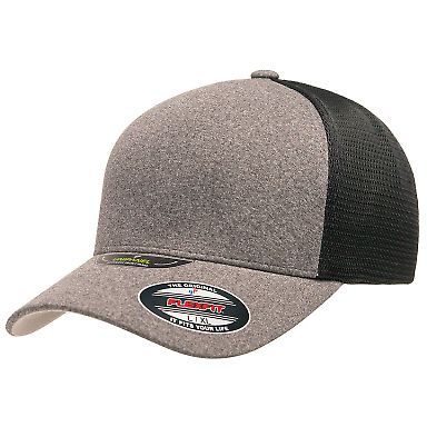 Yupoong-Flex Fit 5511UP Unipanel Cap in Melange heather/ black front view