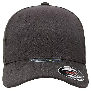 Yupoong-Flex Fit 5577UP Adult Unipanel Melange Hat in Melange dark grey front view