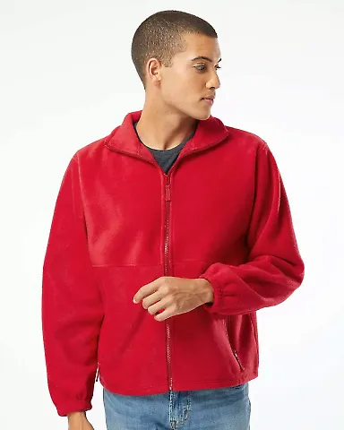 Burnside Clothing 3062 Polar Fleece Full-Zip Jacke Red front view