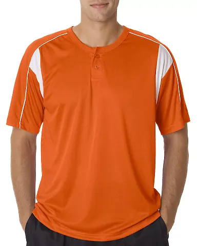 Alleson Athletic 7937 B-Core Pro Placket Jersey Burnt Orange/ White front view