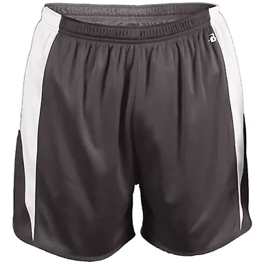 Alleson Athletic 2273 Youth Stride Shorts Graphite/ White front view