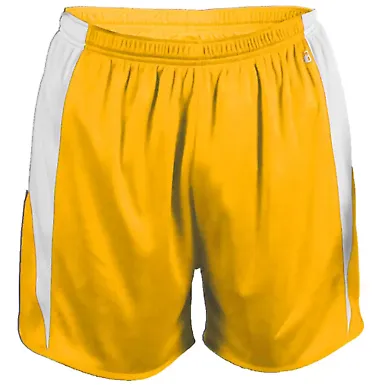 Alleson Athletic 2273 Youth Stride Shorts Gold/ White front view