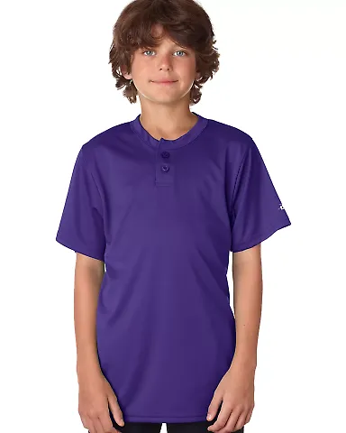 Alleson Athletic 2930 B-Core Youth Placket Jersey in Purple front view
