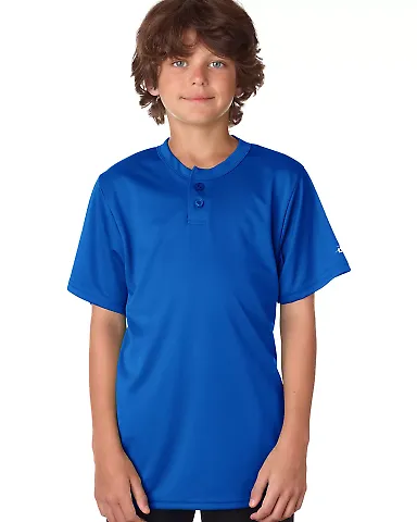 Alleson Athletic 2930 B-Core Youth Placket Jersey in Royal front view