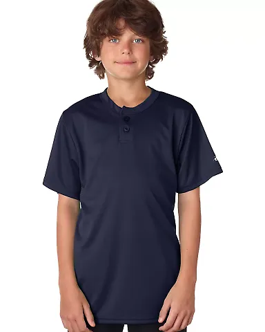 Alleson Athletic 2930 B-Core Youth Placket Jersey in Navy front view