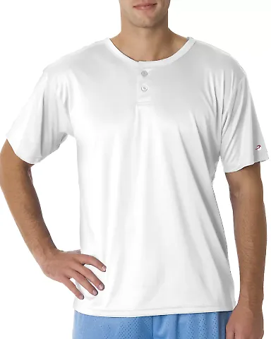 Alleson Athletic 7930 B-Core Placket Jersey White front view