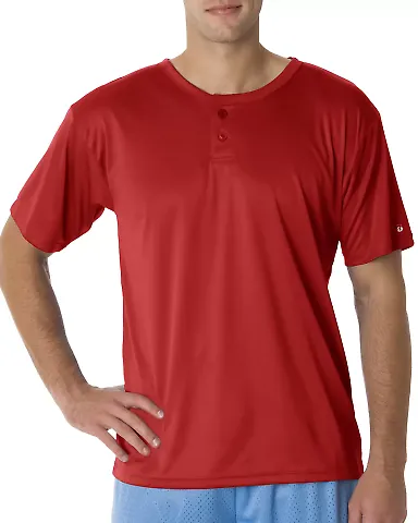 Alleson Athletic 7930 B-Core Placket Jersey Red front view