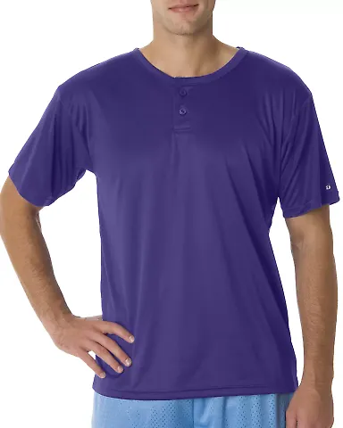 Alleson Athletic 7930 B-Core Placket Jersey Purple front view