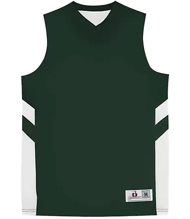 Alleson Athletic 8566 B-Pivot Rev. Tank Top Forest/ White front view
