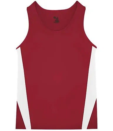 Alleson Athletic 8667 Stride Singlet Red/ White front view