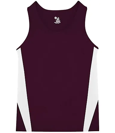 Alleson Athletic 8667 Stride Singlet Maroon/ White front view