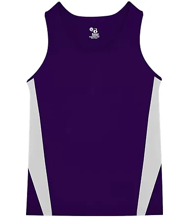 Alleson Athletic 8667 Stride Singlet Purple/ White front view