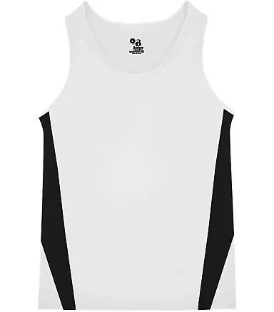 Alleson Athletic 8667 Stride Singlet White/ Black front view