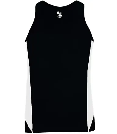 Alleson Athletic 8967 Stride Women's Singlet Black/ White front view