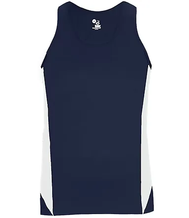 Alleson Athletic 8967 Stride Women's Singlet Navy/ White front view