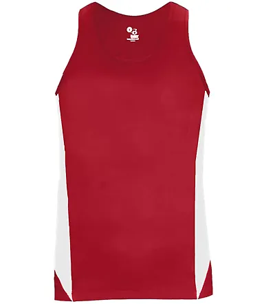 Alleson Athletic 8967 Stride Women's Singlet Red/ White front view