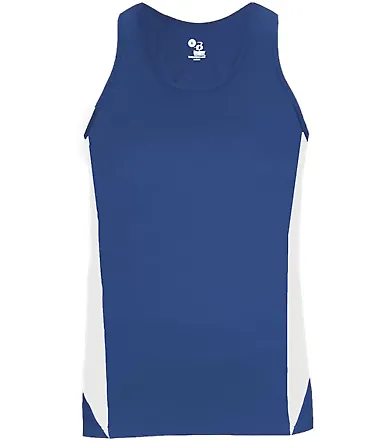 Alleson Athletic 8967 Stride Women's Singlet Royal/ White front view