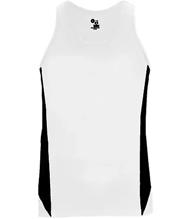 Alleson Athletic 8967 Stride Women's Singlet White/ Black front view