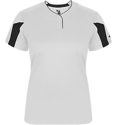 Alleson Athletic 2676 Girls' Striker Placket White/ Black front view