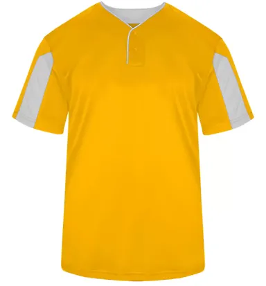 Alleson Athletic 7976 Striker Placket in Gold/ white front view