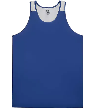 Alleson Athletic 8668 Ventback Singlet Royal/ White front view