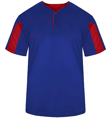 Alleson Athletic 2976 Youth Striker Placket in Royal/ red front view