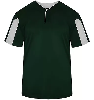Alleson Athletic 2976 Youth Striker Placket in Forest/ white front view