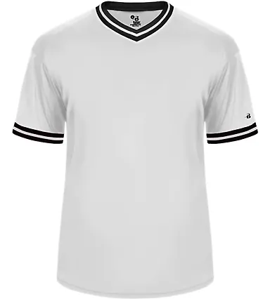 Alleson Athletic 7974 Vintage Jersey White/ Black/ White front view