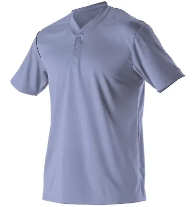 Alleson Athletic 522MM Baseball Two Button Henley  Columbia Blue front view