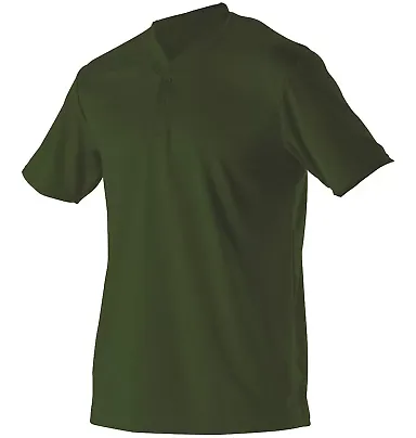 Alleson Athletic 522MM Baseball Two Button Henley  Forest front view