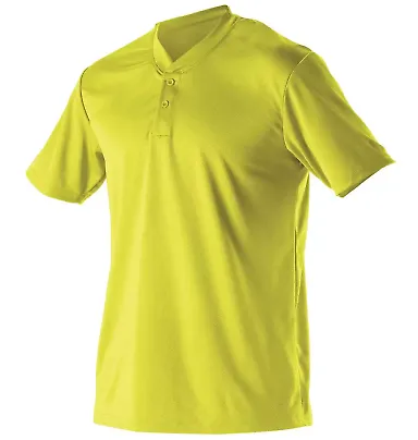 Alleson Athletic 522MM Baseball Two Button Henley  Electric Yellow front view