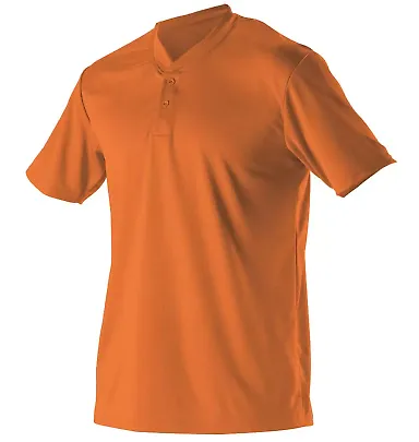 Alleson Athletic 522MM Baseball Two Button Henley  Orange front view