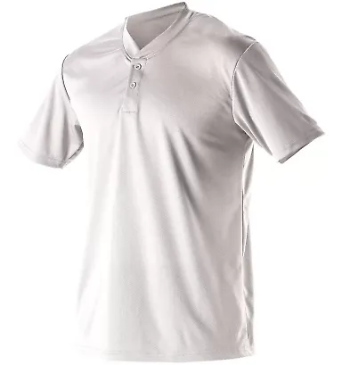 Alleson Athletic 522MM Baseball Two Button Henley  White front view