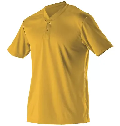 Alleson Athletic 522MM Baseball Two Button Henley  Gold front view