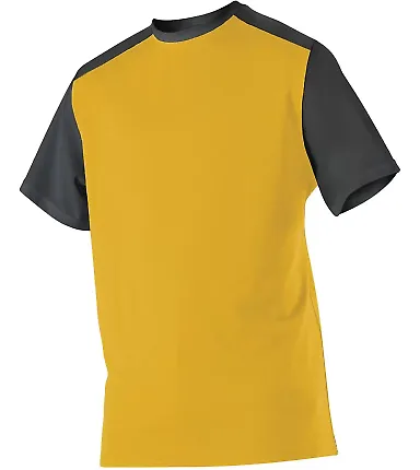 Alleson Athletic 532CJ Crewneck Baseball Jersey Gold/ Black front view