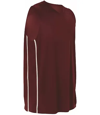 Alleson Athletic 535J Basketball Jersey Maroon/ White front view