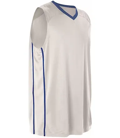 Alleson Athletic 535J Basketball Jersey White/ Royal front view