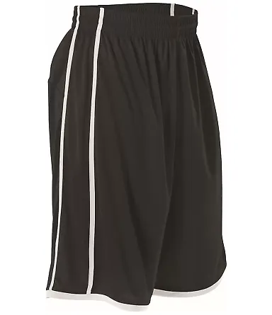 Alleson Athletic 535P Basketball Shorts Black/ White front view