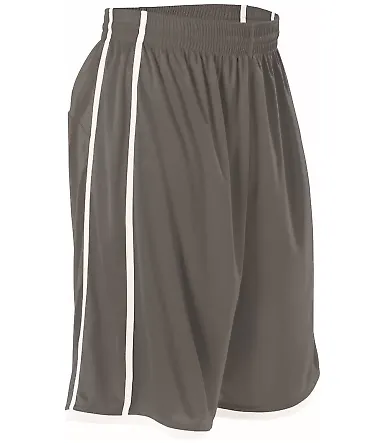 Alleson Athletic 535P Basketball Shorts Charcoal/ White front view