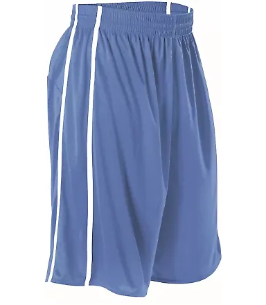 Alleson Athletic 535P Basketball Shorts Columbia Blue/ White front view