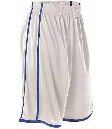 Alleson Athletic 535P Basketball Shorts White/ Royal front view