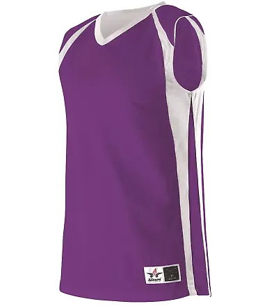 Alleson Athletic 54MMR Reversible Basketball Jerse Purple/ White front view