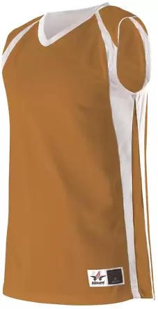 Alleson Athletic 54MMR Reversible Basketball Jerse Texas Orange/ White front view