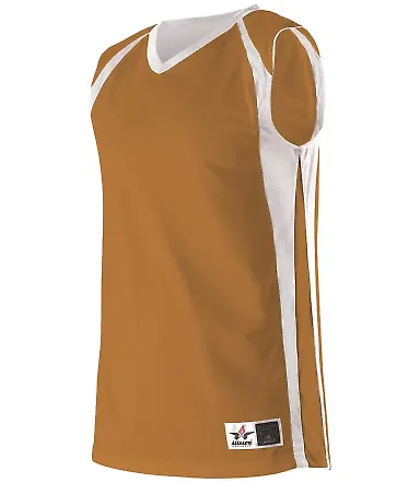 Alleson Athletic 54MMRY Youth Reversible Basketbal Texas Orange/ White front view