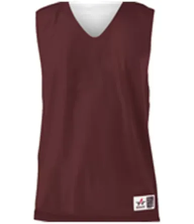 Alleson Athletic 560RY Youth Reversible Mesh Tank Maroon/ White front view