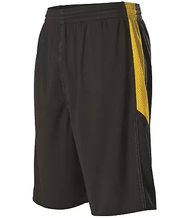 Alleson Athletic 589PSP Single Ply Reversible Bask in Black/ gold front view