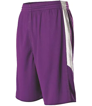 Alleson Athletic 589PSP Single Ply Reversible Bask in Purple/ white front view