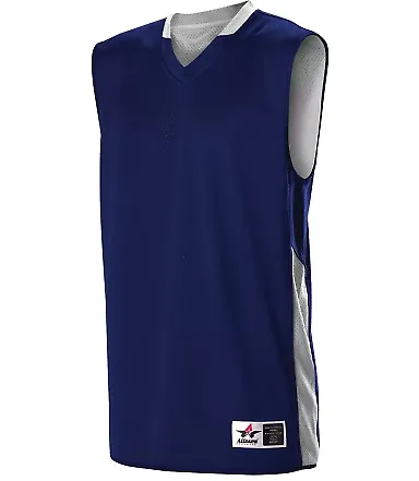 Alleson Athletic 589RSPY Youth Single Ply Reversib Navy/ White front view