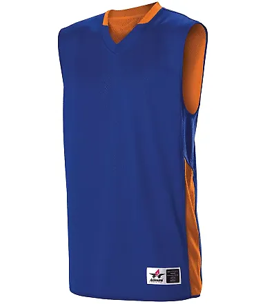 Alleson Athletic 589RSPY Youth Single Ply Reversib Royal/ Orange front view